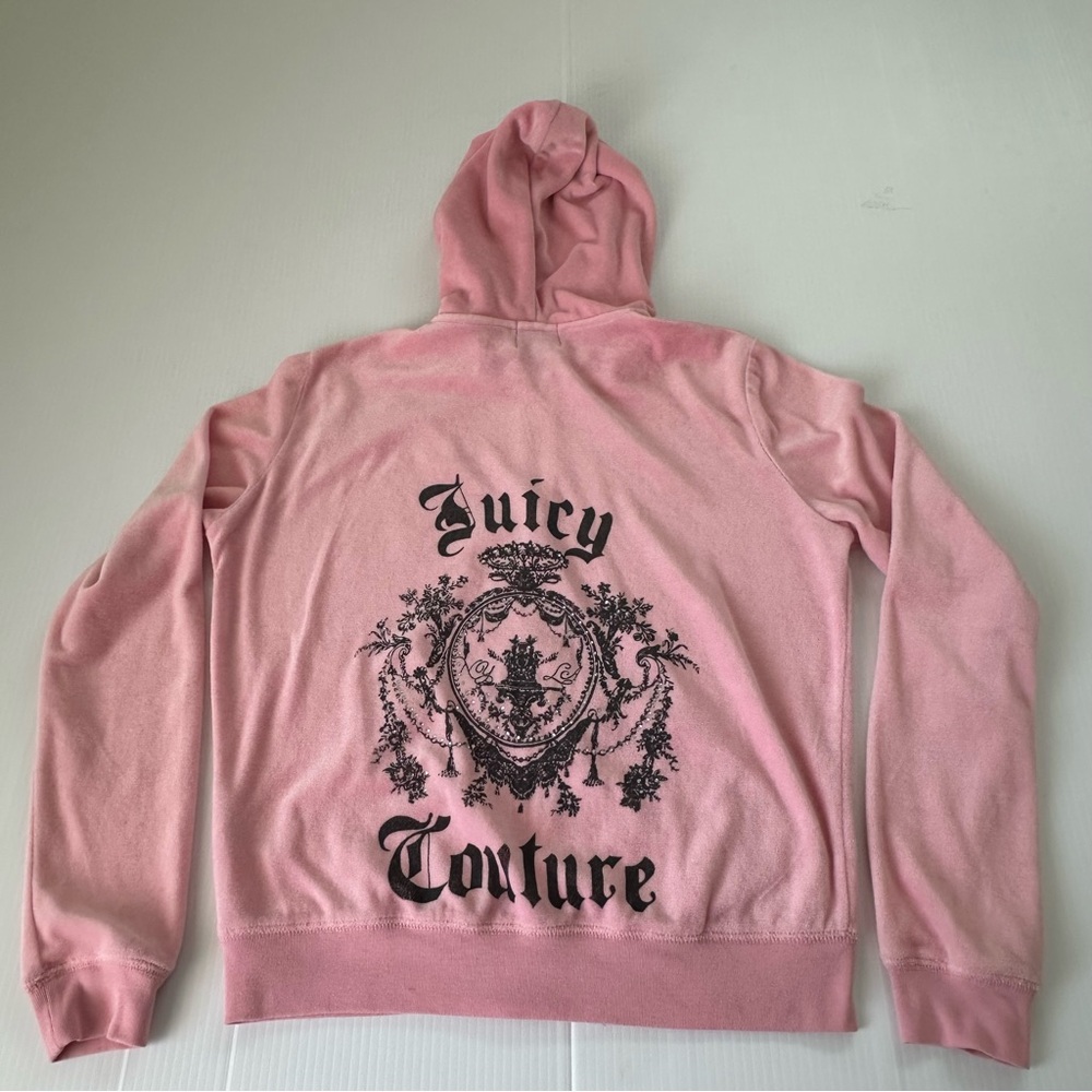 Juicy Couture Vintage Y2K Pink Velour Hoodie, L